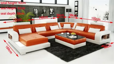 Produktbild von Ecksofa Polster Couch   Leder Ecksofa Wohnlandschaft  U-Form