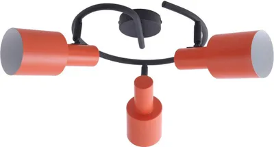 Produktbild von Lindby Deckenstrahler Ovelia, orange/schwarz, 3-flg., E27