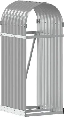Produktbild von vidaXL Kaminholzunterstand Hellgrau 40x45x100 cm Verzinkter Stahl
