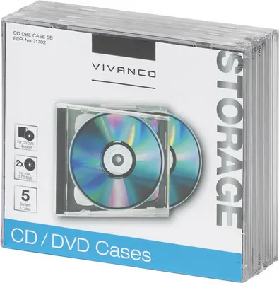 Produktbild von CD/DVD Double Jewel Case, 5er Pack (31702)