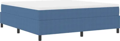 Obrázek produktu pro vidaXL Postel Box spring modrá a bílá 180 x 200 cm manšestrová tkanina