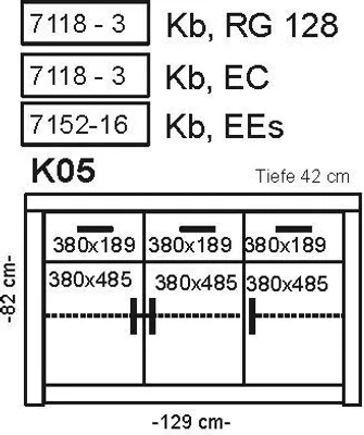 Produktbild von Sideboard / Anrichte, in kernbuche teil-massiv, geölt