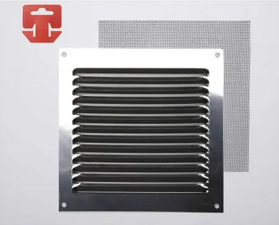 Image de Grille d'aération acier inoxydable naturel, L.15 x l.15 cm