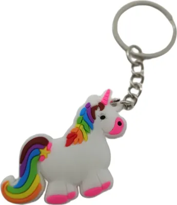 Produktbild von Schlüsselanhänger Mini Einhorn Unicorn Anhänger Geschenk Cartoon Schlüsselanhänger Silikon Schlüsselanhänger für Handyhülle Charme Rucksack Geschenk für Jungen und Mädche