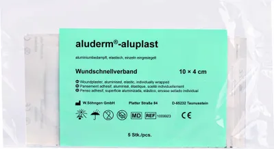 Produktbild von Söhngen aluderm®-aluplast Nachfüllset. Pflasterabschnitte 10 x 4 cm,  5 Stück