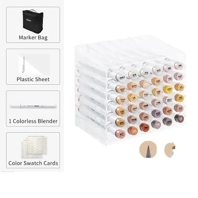 Imagen del producto de Rotuladores de doble punta, surtido de 36 colores, pincel y punta fina, set de 36 colores
