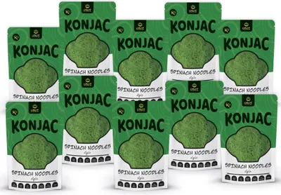 Produktbild von USUI Konjak Nudeln mit Spinat in Lake 8 + 2 | Low Carb Konjak Pasta | 10 x 270 g