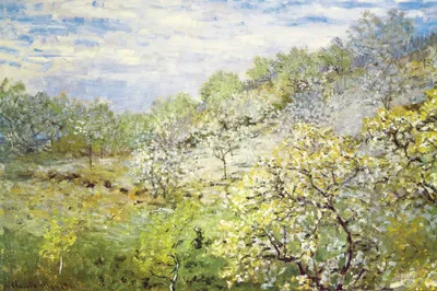 Zdjęcie produktu dla Claude Monet Art Print Obraz - Kwitnące jabłonie, 1873 (120 x 180 cm)