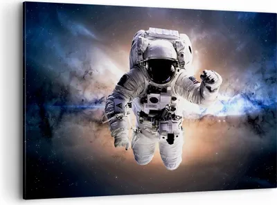 Produktbild von Bild auf Leinwand - Leinwandbild - Astronaut Erde Raum - 120x80cm - Wand Bild - Wanddeko - Leinwanddruck - Bilder - Kunstdruck - Wanddekoration - Leinwand bilder - Wandkunst - AA120x80-2848