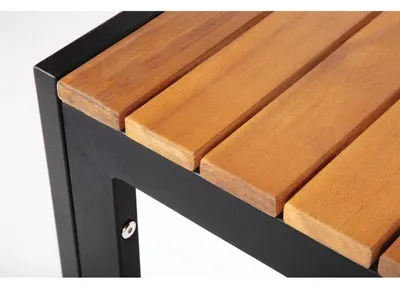 Image de Table carrée Bolero en bois d'acacia, pieds en acier, 800 x 800 x 740 mm
