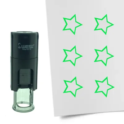 Immagine prodotto di Timbro CombiCraft Open Star rotondo 10 mm - inchiostro verde
