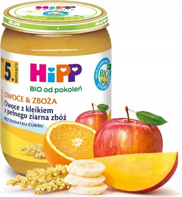 Obrázok produktu pre HiPP Kaszka Mleczna Jabłkowo-Ryżowa EKO dla Dzieci po 4 miesiącu 190 g