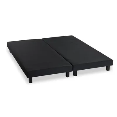 Image de Sommier à lattes x 2 - 160 x 200 - bois massif noir + pieds - FINLANDEK Rakenne