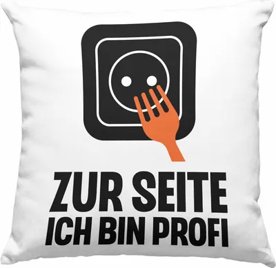 Produktbild von Trendation - Elektriker Deko-Kissen mit Füllung 40x40 Spruch Männer Geschenk Lustig Gadget Geschenke Kaffeebecher Geschenkidee (Grün)