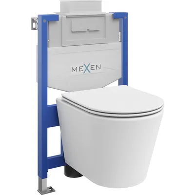 Produktbild von Mexen WC-Unterputzmontageset Felix XS-U Rahmen mit WC Rico mit Absenk-Automatik, Weiß mat - 68530724001