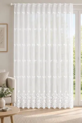 Produktbild von Fensterstore "Sofie" mit Kräuselband - Größe (HxB): 245x300cm Farbe: Weiß