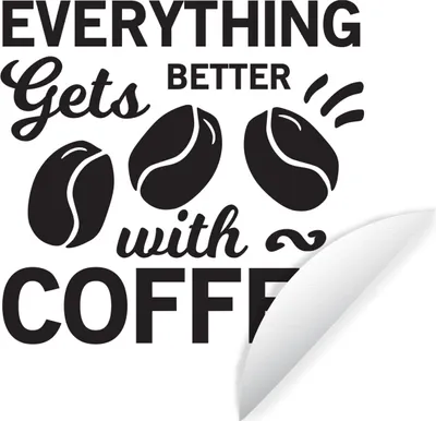 Produktbild von MuchoWow® Runde Wandtattoo - Wandsticker Tapete Aufkleber Mit Kaffee wird alles besser - Sprichwörter - Zitate - Kaffee Ø 100 cm Selbstklebend und Repositionierbar - Wandaufkleber - Kreis - Tapetenkreis - Wandbild rund - Schlafzimmerdekoration - Wanddeko - runde Tapete - Kunst für zu Hause