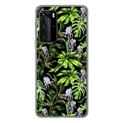 Produktbild von MuchoWow® Handyhülle Schutzhülle Hülle für Huawei P40 Pro Blume - Blätter - Muster Silikon Softcase Handy Hülle - Schutz