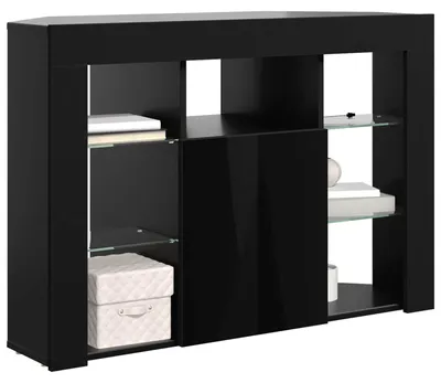 Produktbild von Eck-LED-TV-Schrank 100x40x68cm Schwarz Holzwerkstoff
