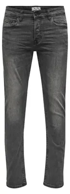 Produktbild von ONLY & SONS Slim Fit Jeans Basic Denim Hose ONSLOOM Tapered Trousers Stoned Washed Größe: 38W / 34L