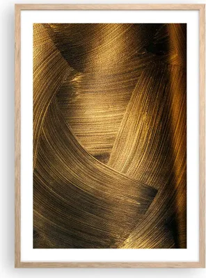 Produktbild von Gerahmtes Poster - Rahmen in heller Eiche - Abstraktion Gold Textur - 50x70 cm - Wand Bild - Wanddeko - Wandbilder - Kunstposter - Wandposter - Bilderrahmen - Bilder - Kunstdruck - P2NPA50x70-4477