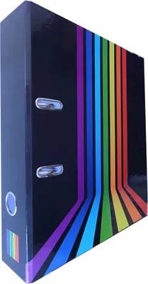 Produktbild von ADINA Motivordner Regenbogen-Streifen auf schwarz