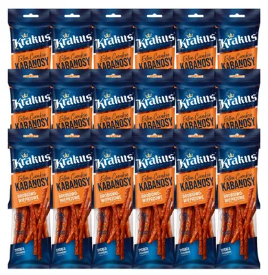 Produktbild von Krakus Kabanossi Schwein & Huhn 18x 95g - Cabanossi Kabanos Wurst Snack