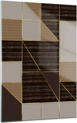 Produktbild von Bilder auf glas - Einteilig - Rechtecke Quadrate Braun - 50x70cm - Glasbilder - Wandbilder - Bilder - zum Aufhängen bereit - Wanddekoration aus Glas - Glas Bilder - Wandbild auf Glas - GPA50x70-4610