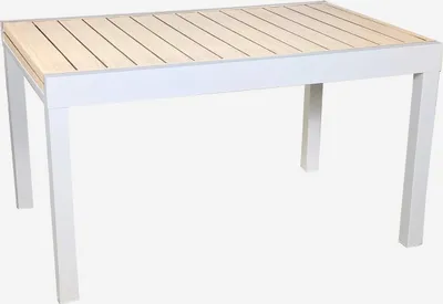 Produktbild von sweeek - Ausziehbarer Gartentisch aus Aluminium, 8 Personen - Weiß
