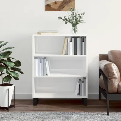 Obrázok produktu pre vidaXL Policová skriňa vysoký lesk biela 69,5x32,5x90 cm Materiál drevo