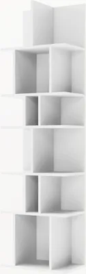 Produktbild von Selsey Bemmi – Wand- und Standregal mit asymmetrischen Fächern, Weiß, 180 × 50 cm