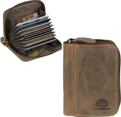Zdjęcie produktu dla Etui na karty Greenburry skórzany portfel na karty mały portfel mini etui na karty