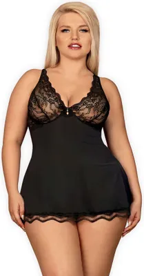 Image de Lingerie-Luvae nuisette et string noir XXL