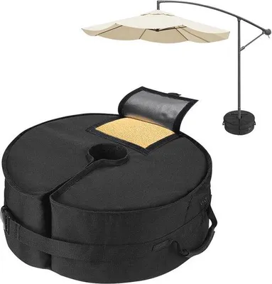 Zdjęcie produktu dla Podstawa do parasola 46 cm – okrągła podstawa z możliwością wypełnienia, przeznaczona na balkon i do altanki, mieszcząca do 40 kg piasku