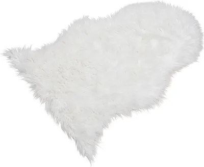 Immagine prodotto di Pelliccia decorativa a pelo lungo grande come imitazione di pelliccia in 90 x 60 cm bianco
