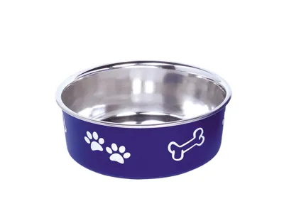 Produktbild von Nobby Edelstahlnapf "FUSION", rutschfest 13 cm 0,5 ltr, blau