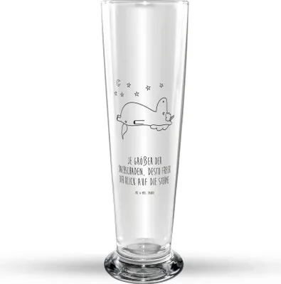 Produktbild von Mr. & Mrs. Panda Bierglas Einhorn Sternenhimmel - Transparent - Geschenk, Weißbierglas, Mr Mrs Weizenglas, Unicorn, Sterne, Weizen Glas, Verrückt, Weizenbier, Bier