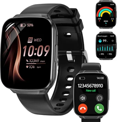 Obrázok produktu pre Inteligentné hodinky s 1,83-palcovým HD dotykovým displejom, volaním cez Bluetooth, 112 športovými režimami, meraním srdcovej frekvencie a SpO₂, monitorovaním spánku, vodotesnosťou IP67, kompatibilné s Androidom a iOS