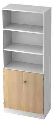 Produktbild von bümö office Regalschrank - 5 Ordnerhöhen - Nachbildung: Weiß/Eiche