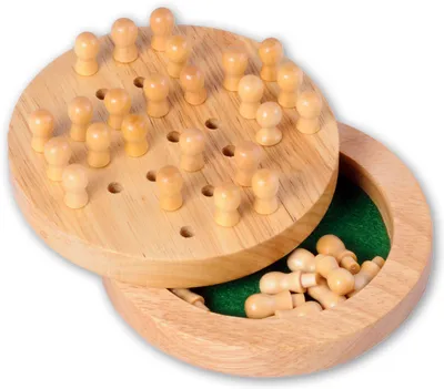 Produktbild von Twisk Holz Solitär Denkspiel Reisegröße mit Deckel 12 cm