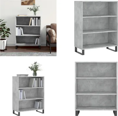 Produktbild von vidaXL Regalschrank Betongrau 69,5x32,5x90 cm Holzwerkstoff - Regalschrank - Regalschränke - Aufbewahrungsschrank - Bücherregal