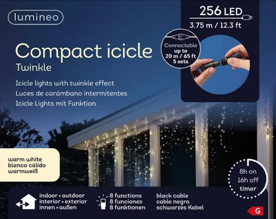 Produktbild von Lumineo Eiszapfen- & Kaskaden-Lichterkette für stimmungsvolle Weihnachtsdekoration