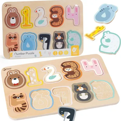 Image de CLASSIC WORLD Montessori puzzle de chiffres en bois 11 el.
