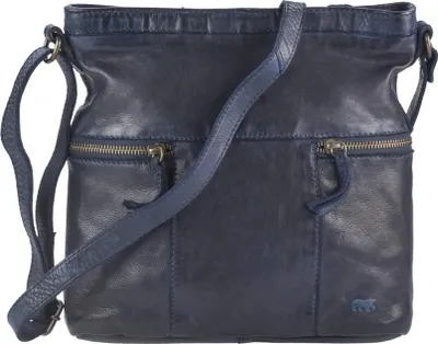 Produktbild von Bear Design Tasche Leder Schultertasche Umhängetasche klein 26x25cm blau Damen Frauen CL35556-blue