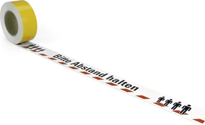 Produktbild von Aufkleber Bodenmarkierungsband WT-5229 "Bitte Abstand halten", Polyester, 50 ...
