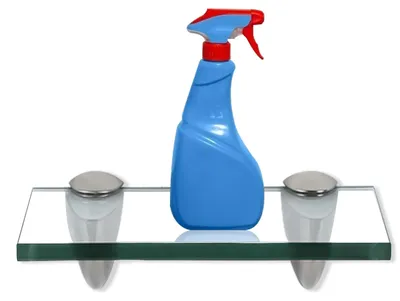 Image de Étagère murale en verre pour salle de bain, Ikodm, 20x10 cm, verre dépoli, étagère en verre trempé de sécurité