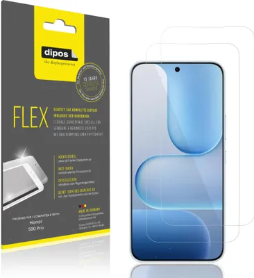 Produktbild von 2x Schutzfolie für Honor 500 Pro Folie, 100% Displayabdeckung, dipos Flex