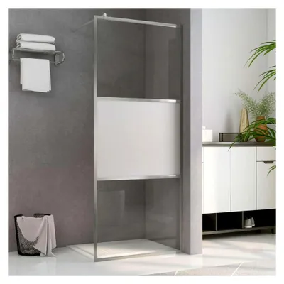Produktbild von Duschwand aus halbmattiertem Glas - 98-100x195cm, Aluminiumrahmen, für Badezimmer