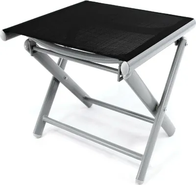Produktbild von VCM Klapphocker Alu Hocker Sitzhocker | klappbar | schwarz /  Rahmen hellgrau | pflegeleicht | Maße B. 43 x T. 38 x H. 40 cm