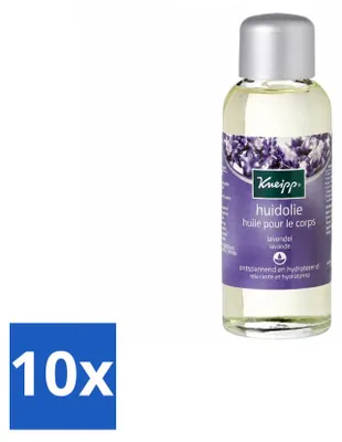 Imagen del producto de 10 aceites corporales Kneipp relajantes, aroma a lavanda, 100 ml cada uno. Paquete económico de 10 unidades